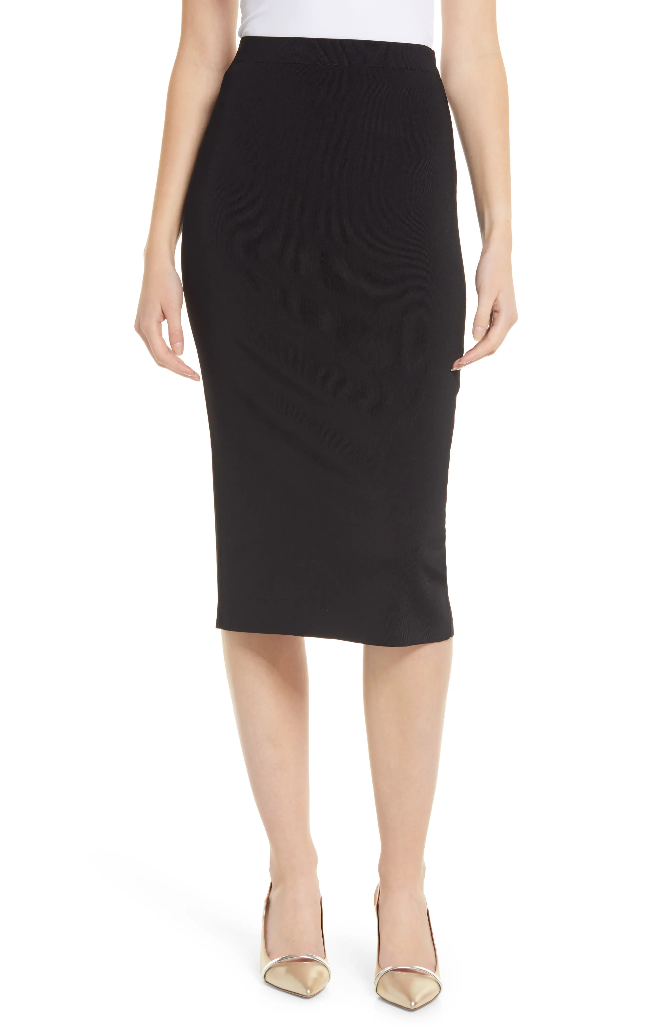 Halogen(R) Midi Sweater Skirt, Size Large P in Black at Nordstrom | Nordstrom