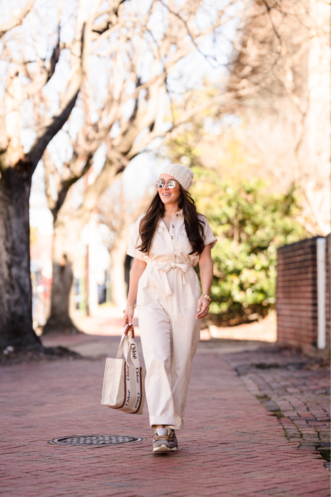 The Target #boilersuit in beige! Styled for casual weekend activities and my favorite #esseutesse sneakers (just be sure to cuff the pants or else it looks weird) wearing size 8! 

#LTKunder50 #LTKitbag #LTKstyletip