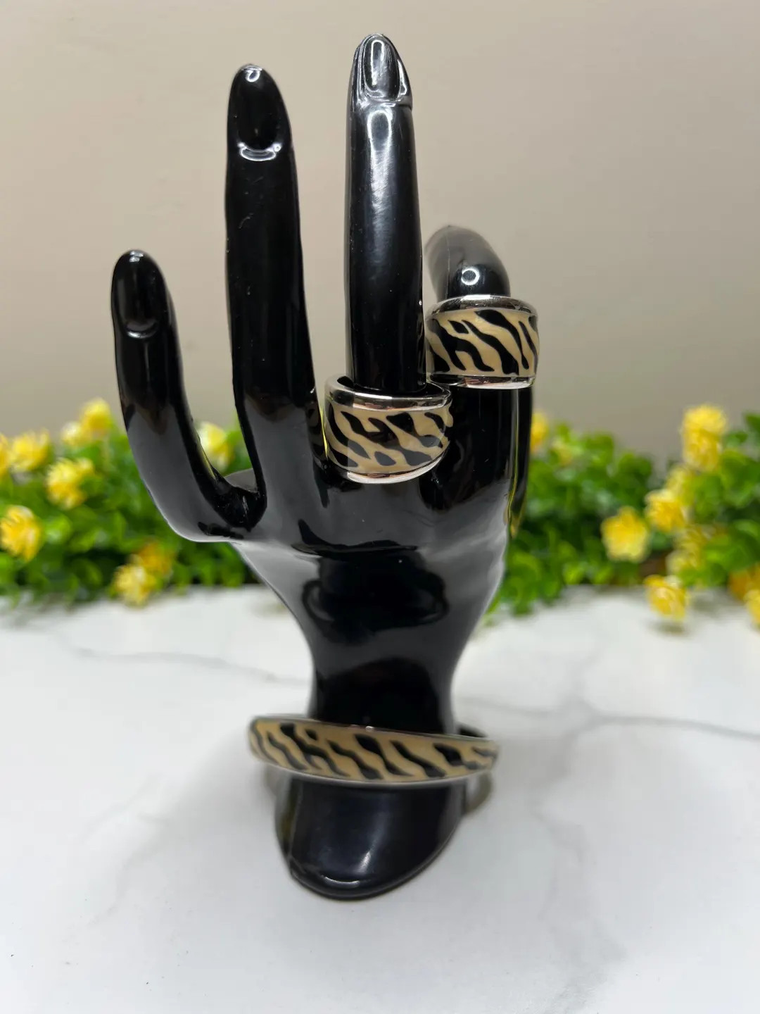 1980s Animal Print Cuff Bracelet Ring Jewelry Set - Etsy | Etsy (US)