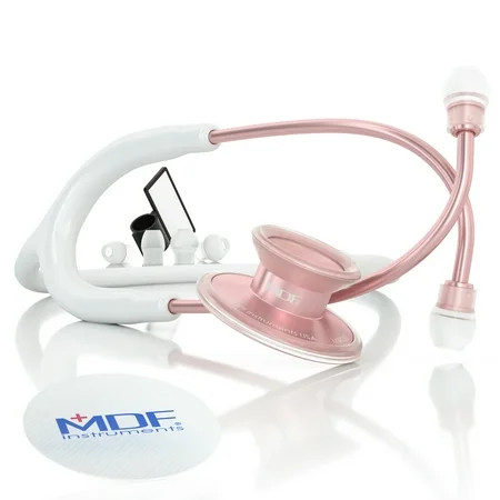 MDF® Acoustica® Lightweight Dual Head Stethoscope - White and Matte Rose Gold (MDF747XPRG29) | Walmart (US)
