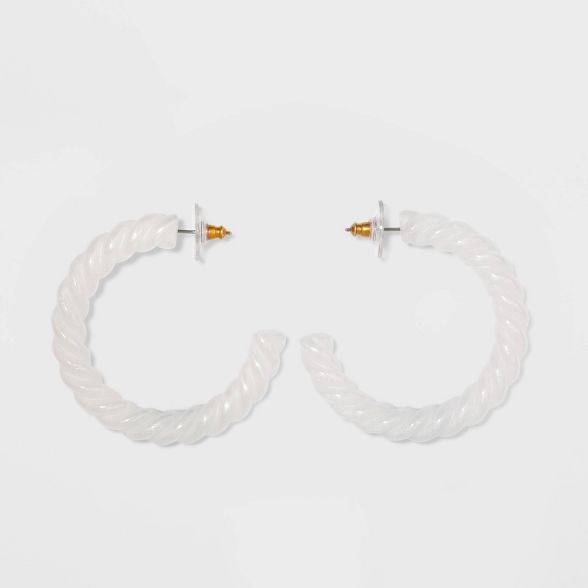 SUGARFIX by BaubleBar Retro Clear Acrylic Hoop Earrings | Target