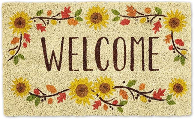 DII Welcome Home Natural Coir Doormat, Indoor/Outdoor, 18x30, Sunflowers | Amazon (US)