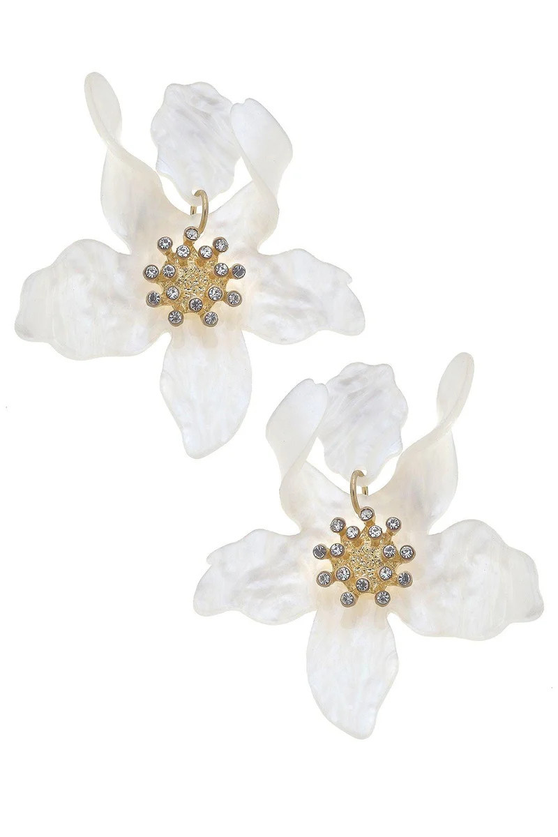 Chloe Resin Flower Statement Earrings | CANVAS