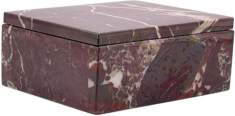 Burgundy Marble Stone Pet Cremation Urn Box for Cat, Dog or Small Pets Ashes - Up to 14 Pounds | Amazon (US)