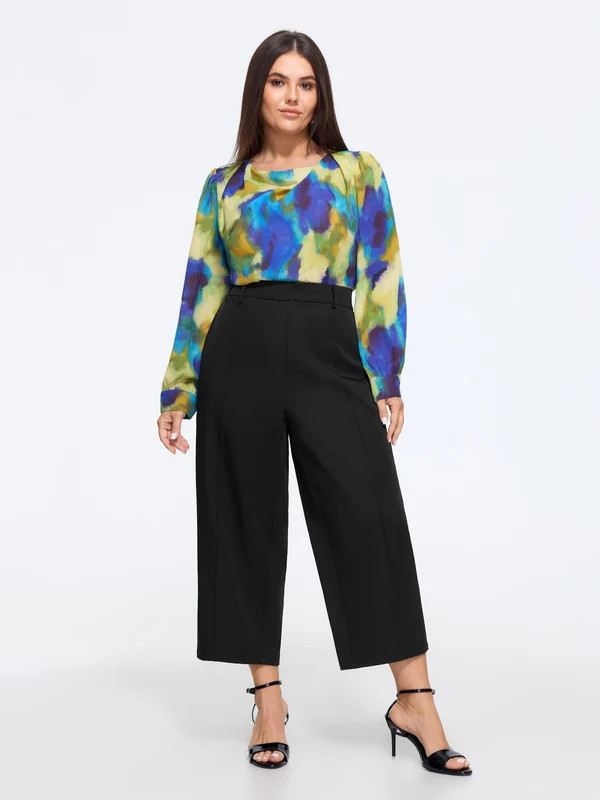 Plain Cropped Straight Leg Pants | Bloomchic