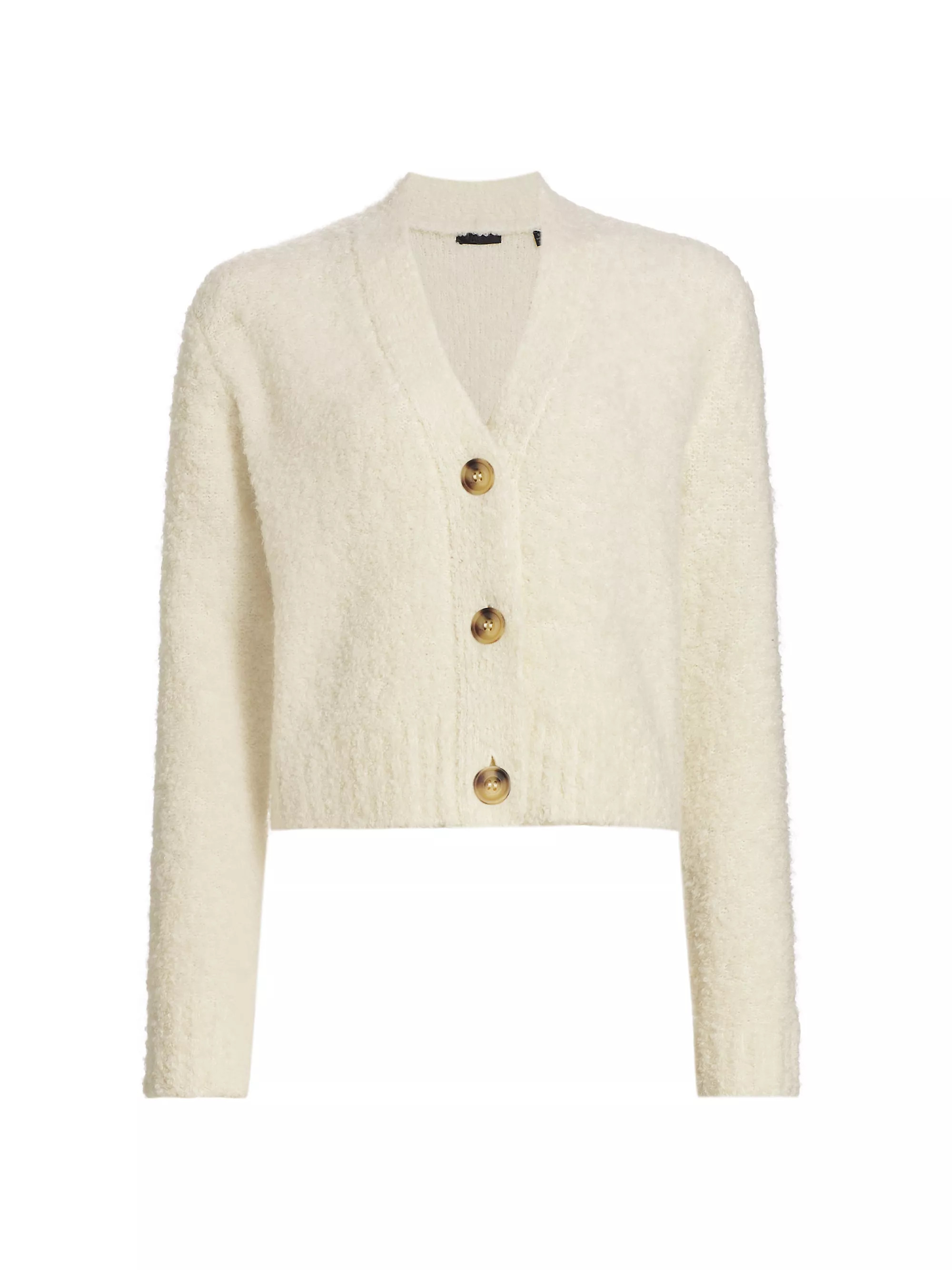 Shop ATM Anthony Thomas Melillo Bouclé Cropped Cardigan | Saks Fifth Avenue | Saks Fifth Avenue
