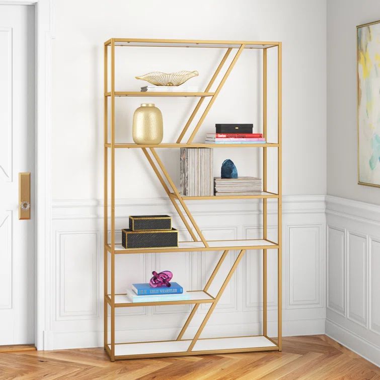 Lena Lena 70.9'' H x 39.4'' W Metal Etagere Bookcase | Wayfair Professional