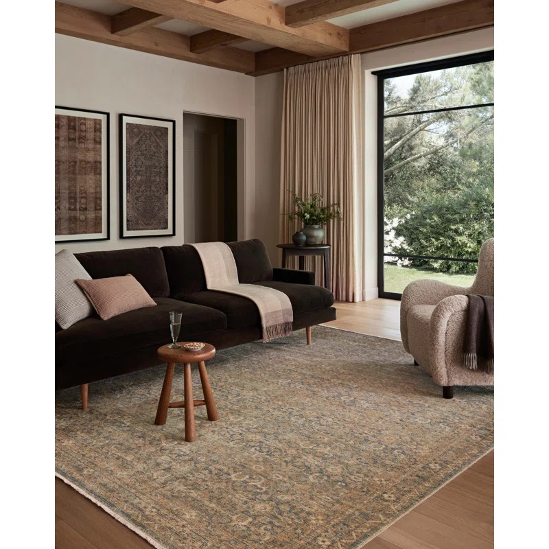 Amber Lewis x Loloi Molly Denim / Gold Area Rug | Wayfair North America