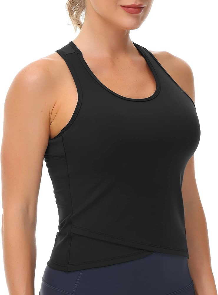 THE GYM PEOPLE Womens' Racerback Workout Tank Tops with Built in Bra Sleeveless Slim Fit | Amazon (US)