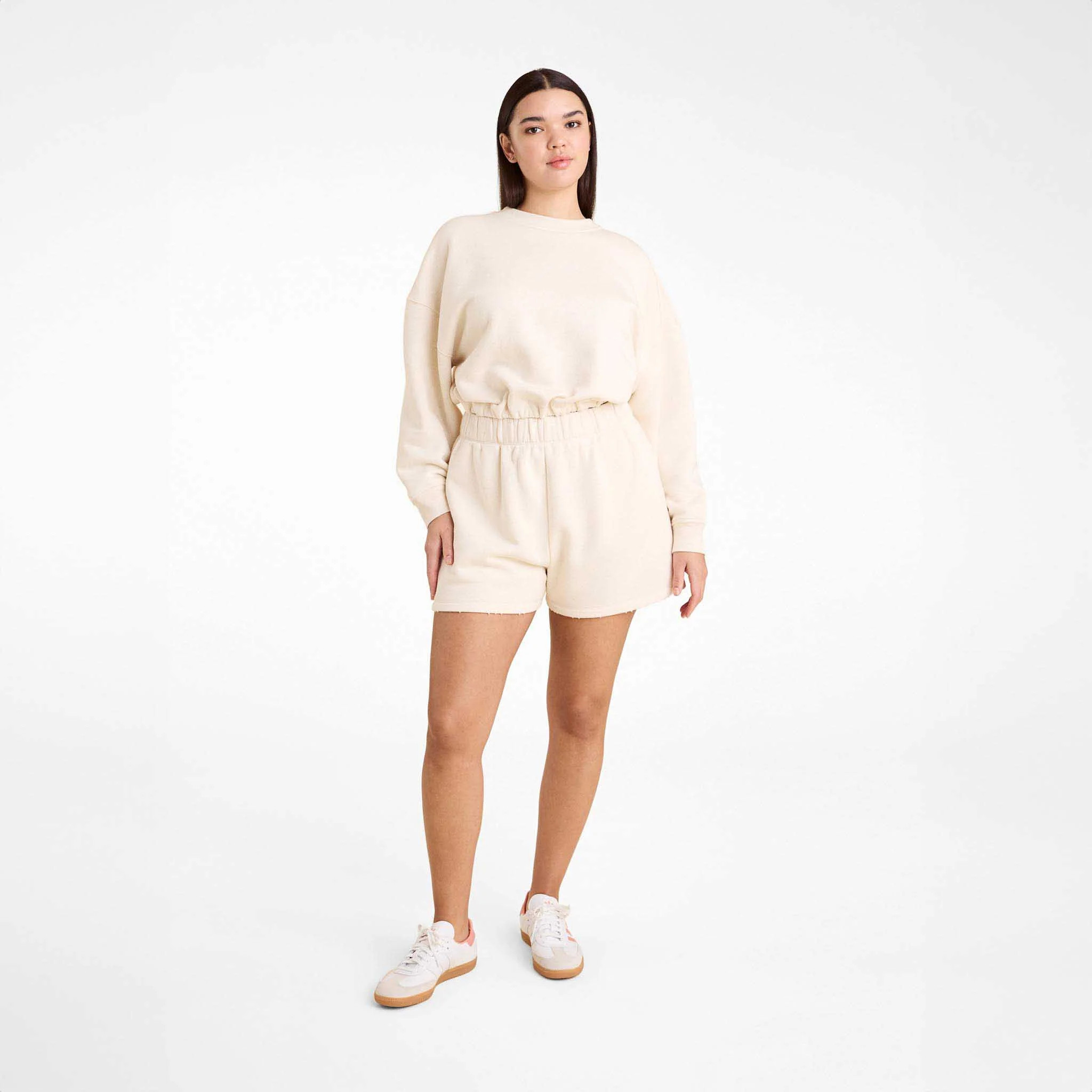 Vintage Fleece Short | Heather Bone | Nuuds US