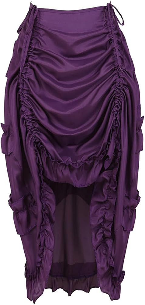 Grebrafan Steampunk Skirt for Corset Women Show Girl Pirate Skirts Party Clubwear Vintage | Amazon (US)