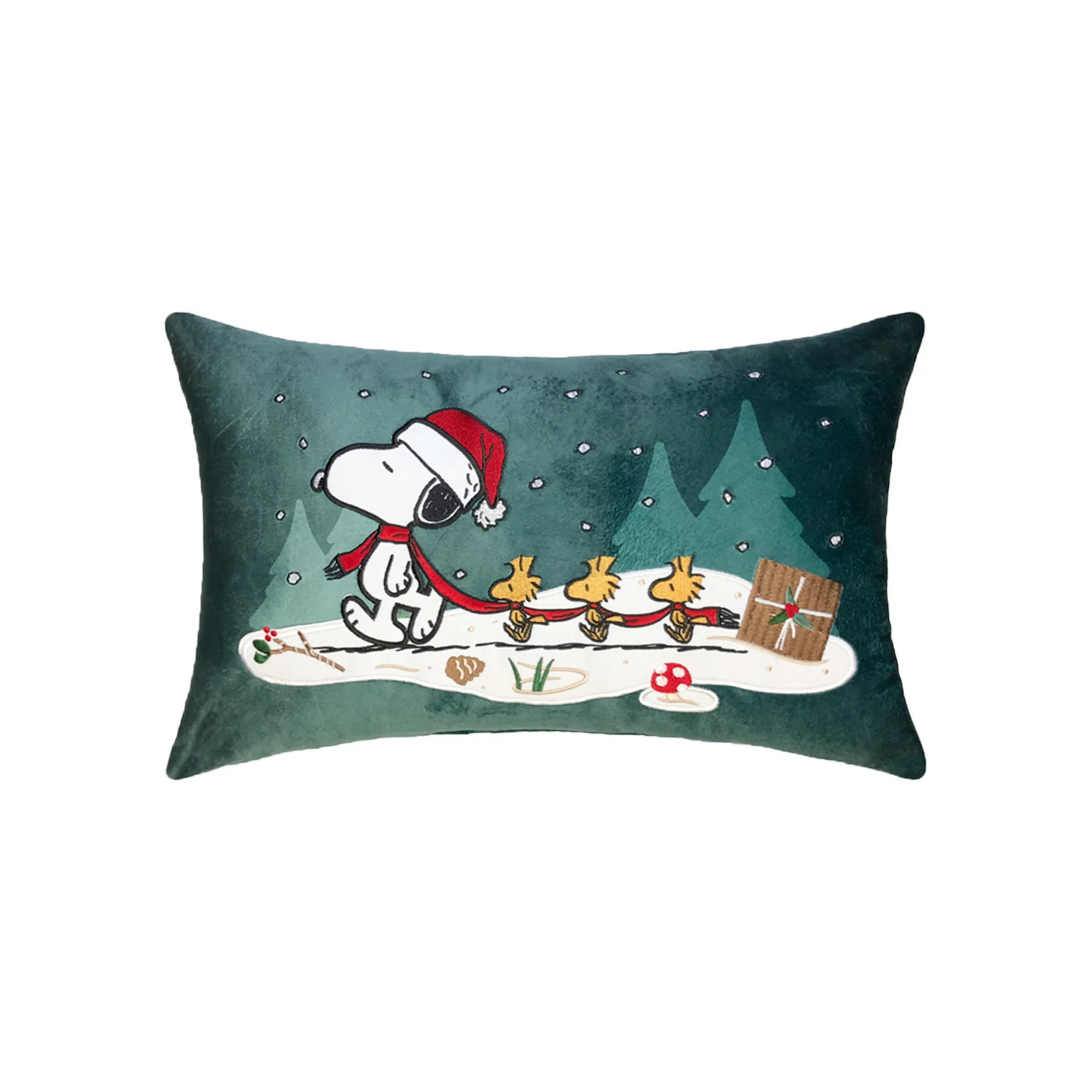 St. Nicholas Square® Peanuts Snoopy & Woodstock Forest Velvet Throw Pillow | Kohl's