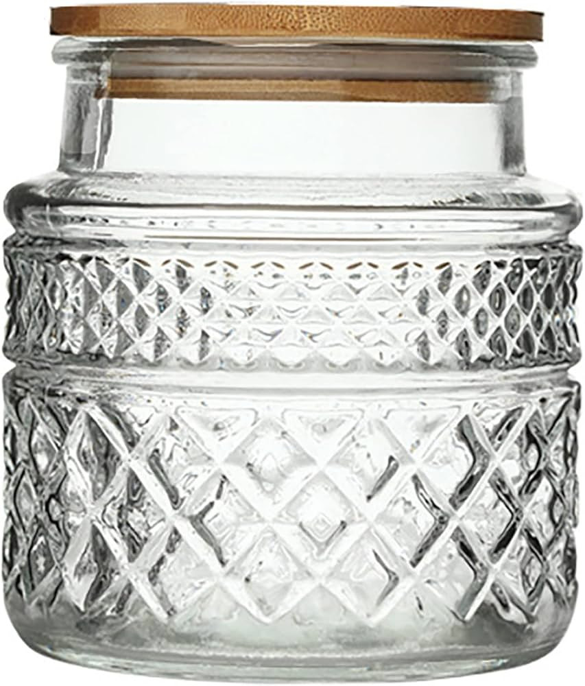 Prettidecor Glass Storage Jar, 38 FL OZ, Food Canisters with Bamboo Lid, Kitchen Containers Decor... | Amazon (US)