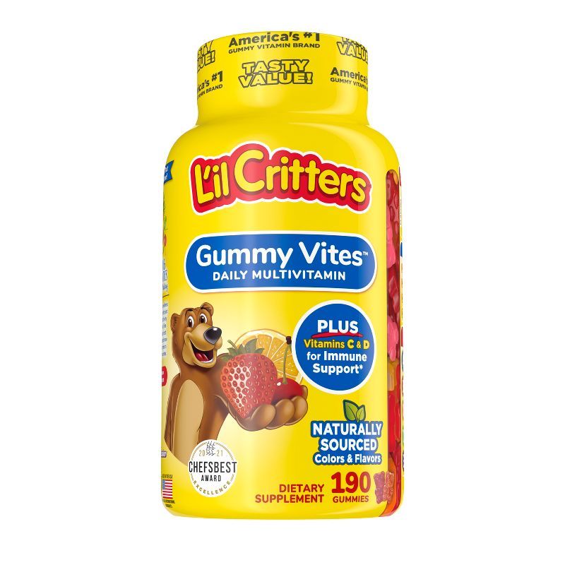 L'il Critters Gummy Vites Complete Kids Multivitamin Gummy - Strawberry, Orange & Cherry - 190ct | Target