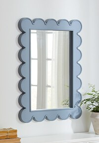 Hayli Blue Wood Scalloped Wall Mirror | Ballard Designs, Inc.
