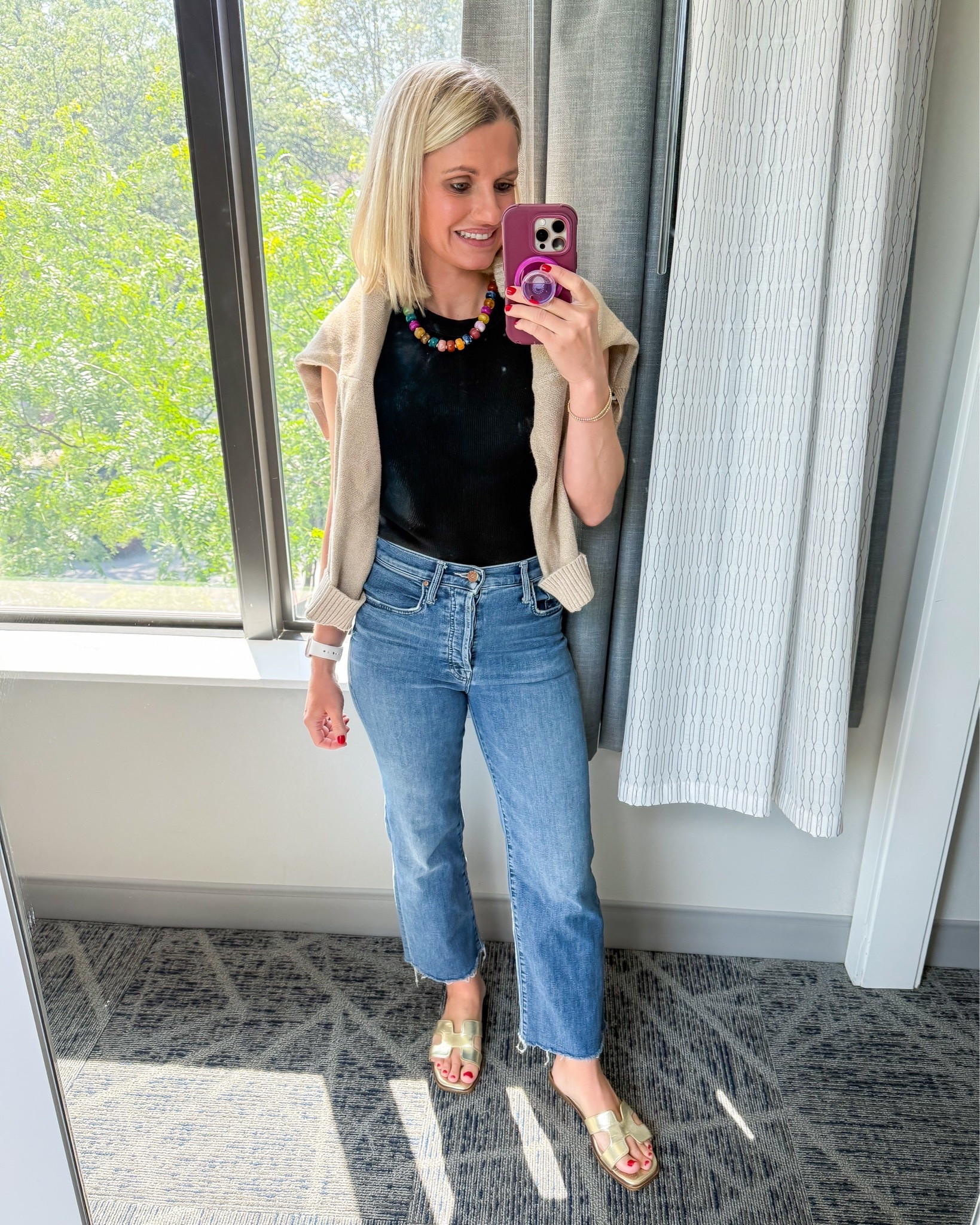 What I wore on our way to Wisconsin! These jeans are thrifted and not available online, but the brand is Mother and their jeans are amazing!

#LTKootd #LTKOver40 #LTKPetite