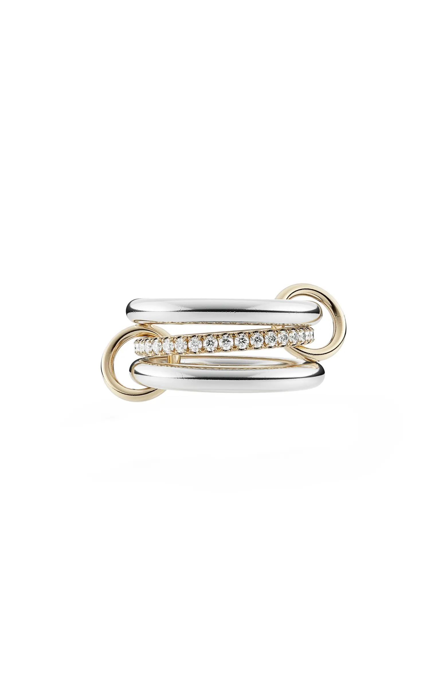 Petite Libra Linked Pavé Diamond Rings | Nordstrom