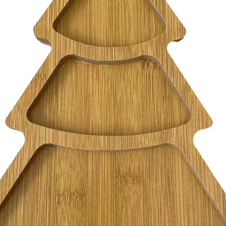 Wooden Serving Tray Christmas Tree Tray Plate for Home (Pointy Tree Divided) | Walmart (US)