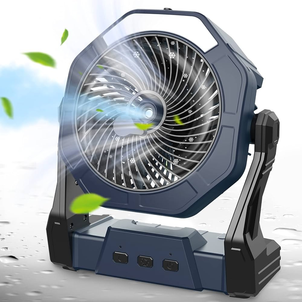 Upgraded Misting Fan Portable, Camping Fan with Light & 250ml Water Tank, 10000mAh 8 Inch Battery... | Amazon (US)