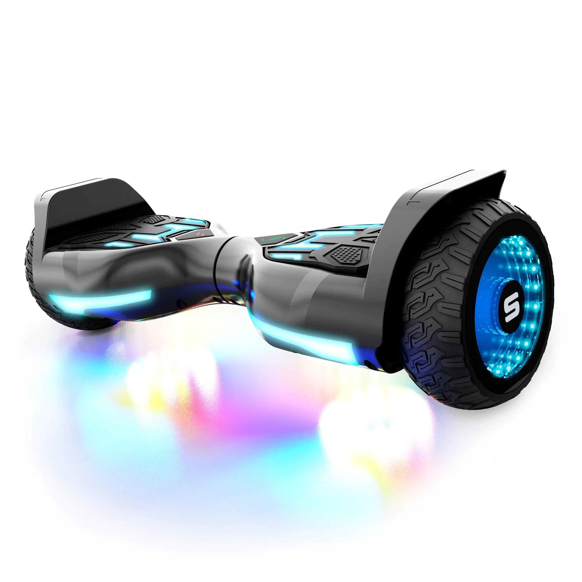 Swagtron Warrior T580 Hoverboard 220 Lbs Black Music-Synced Bluetooth LED Lights 7.5 Mph LiFePo B... | Walmart (US)