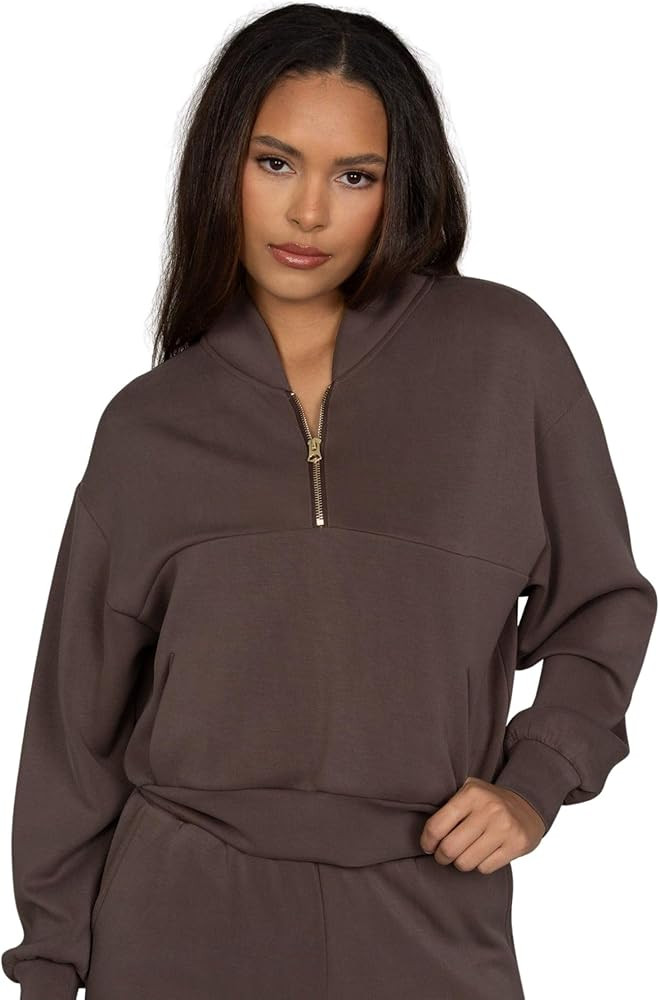 GOLD HINGE LuxeSoft Lounge Quarter Zip | Amazon (US)