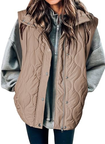 EVALESS Cropped Puffer Vest Women Lightweight Quilted Stand Collar Sleeveless Jackets Fall Winter... | Amazon (US)