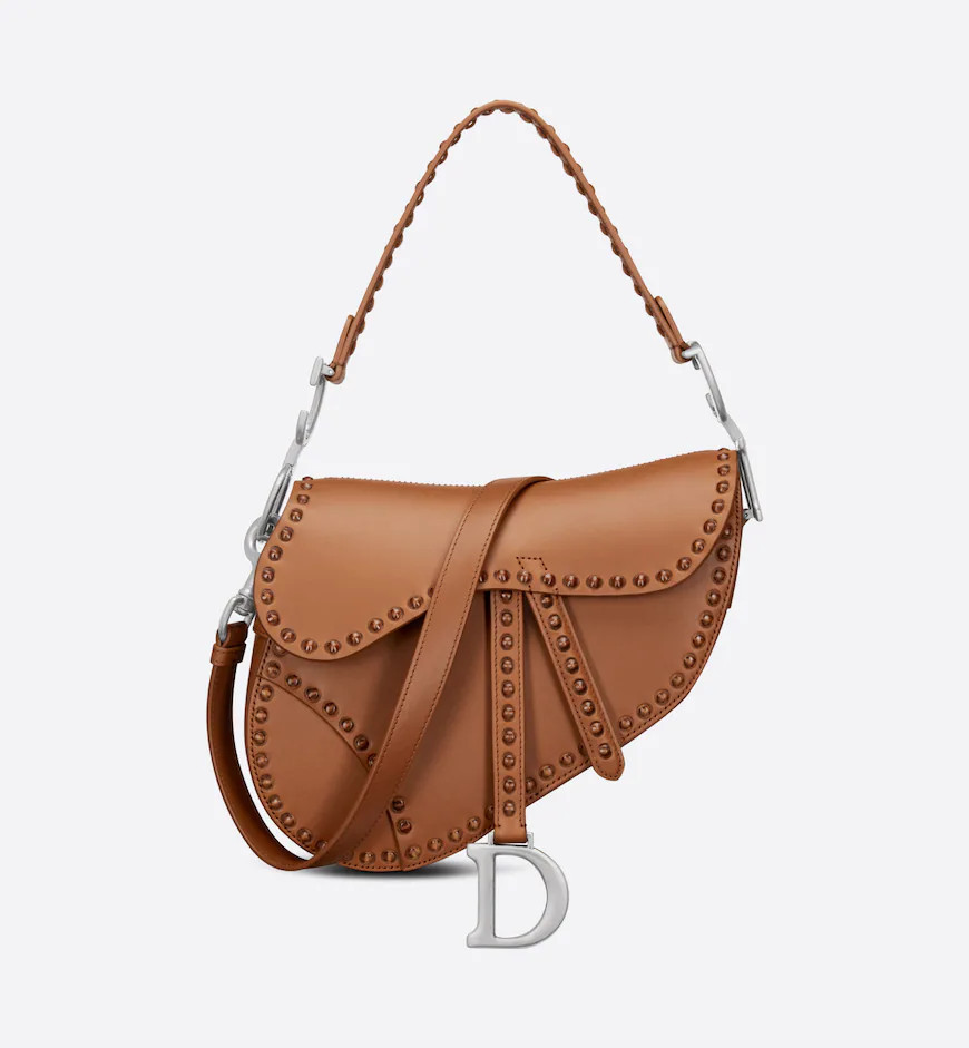 Saddle Bag with Strap Copper-Colored Smooth Calfskin with Braided Details | DIOR | Dior Couture