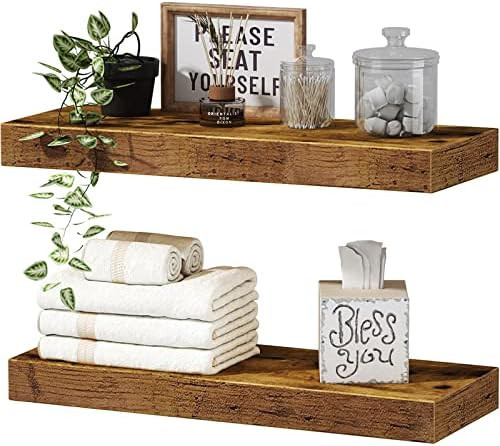 QEEIG Floating Shelves Bathroom Wall Shelf Over Toilet Bedroom Kitchen Living Room Farmhouse Deco... | Amazon (US)
