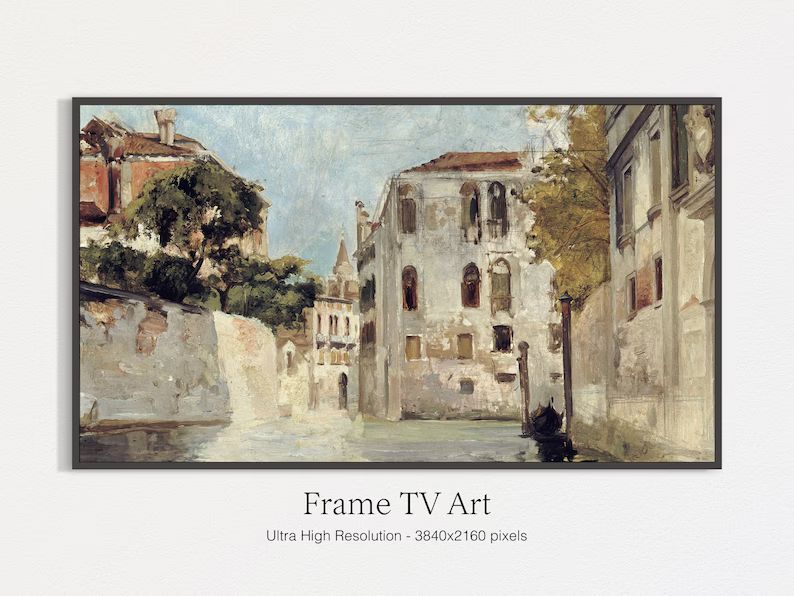Venice Landscape Vintage Frame Tv Art Instant Download - Etsy | Etsy (US)
