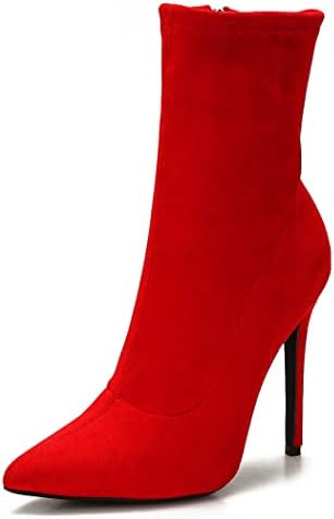 CAMSSOO Women's Ankle Boots Stiletto High Heels Boots Sexy Pointed Toe Side Zipper Sock Boots Com... | Amazon (US)