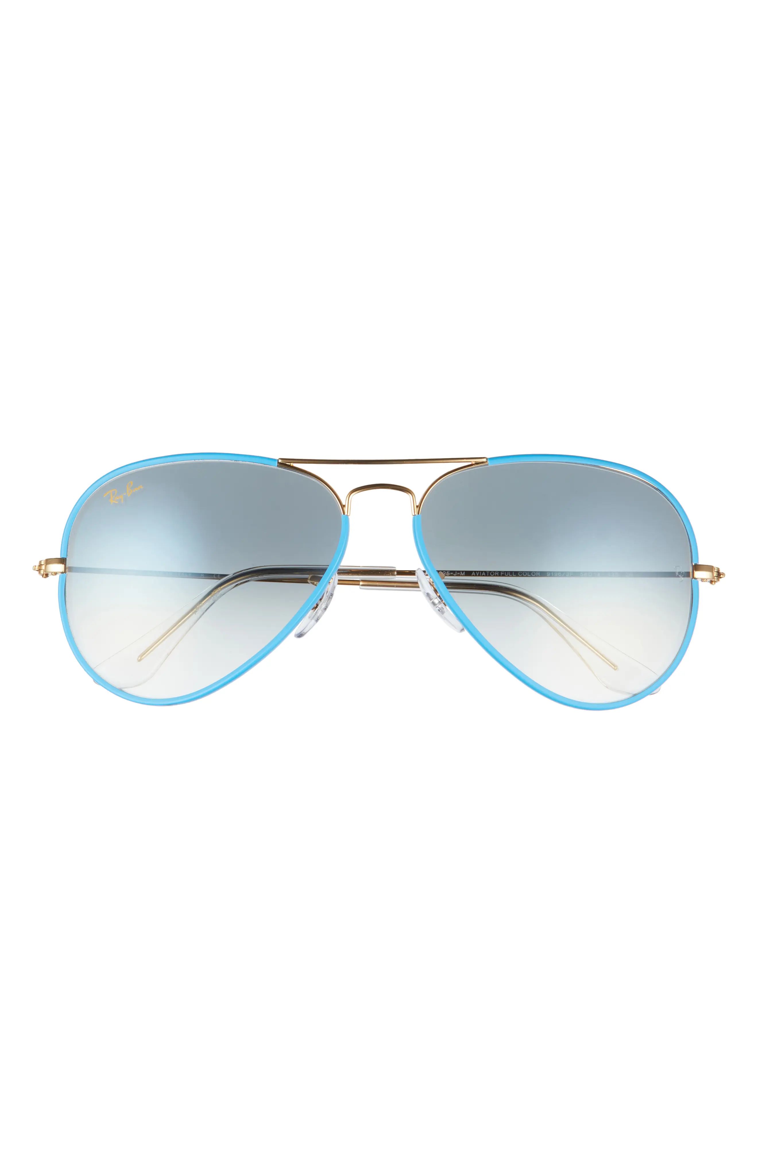 Women's Ray-Ban Aviator 58mm Sunglasses - Lgt Blue Gold/ Clear Grad Blue | Nordstrom