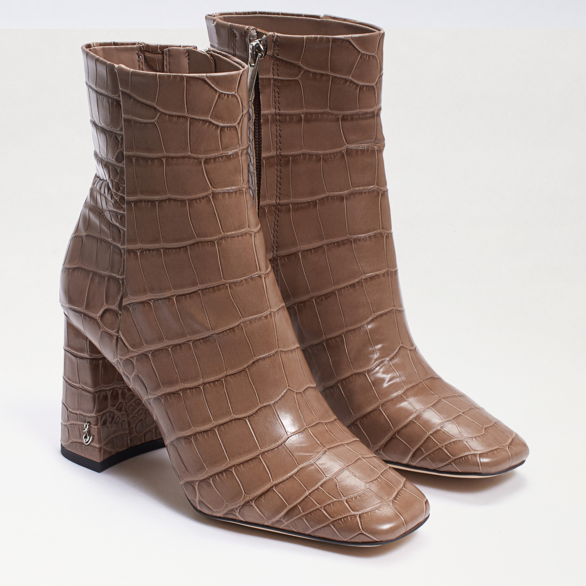 Sam Edelman Codie Ankle Bootie Cedarwood Croc 7.0 | Sam Edelman