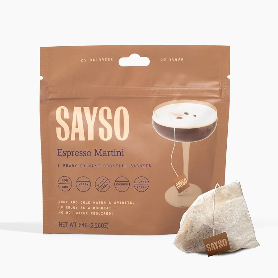 SAYSO: Espresso Martini Instant Cocktail Tea Bags | Infuses with Cold Water & Spirits for a Premi... | Amazon (US)