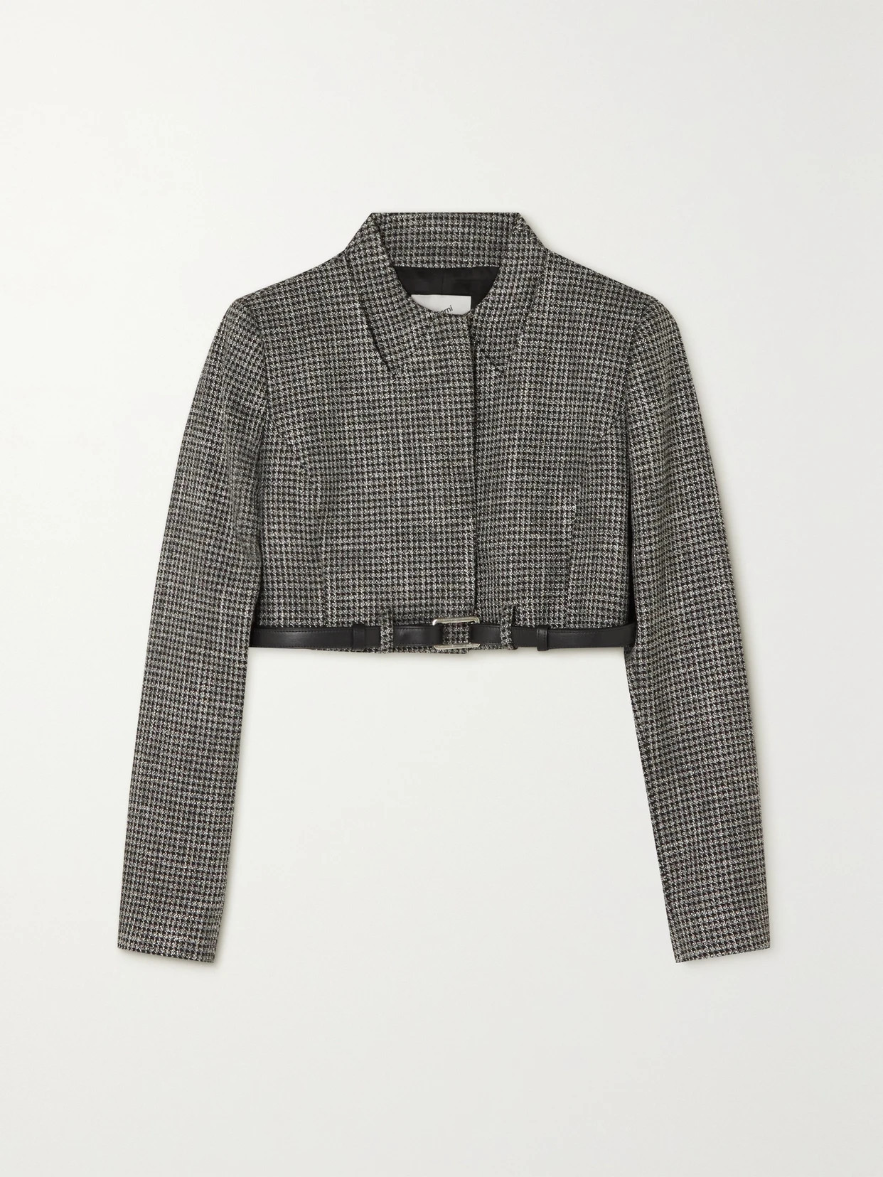 COPERNI - Belted Cropped Checked Metallic Tweed Jacket - Silver - FR 42 | NET-A-PORTER APAC