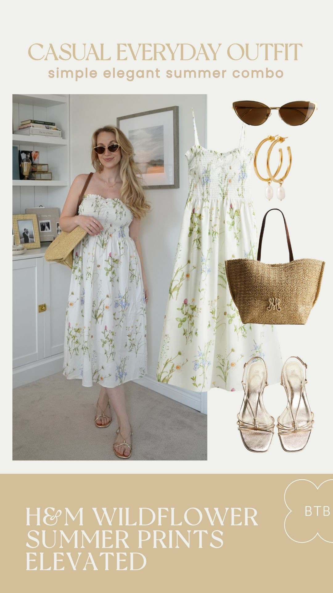 The perfect affordable elegant wildflower print summer smocked dress outfit formula 🌸 

#LTKStyleTip #LTKFindsUnder50 #LTKSummerEdit