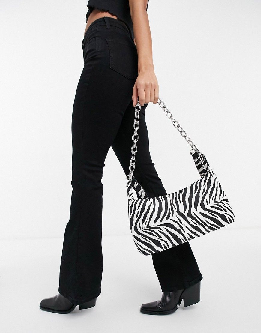 Bershka chain detail bag in zebra-Multi | ASOS (Global)