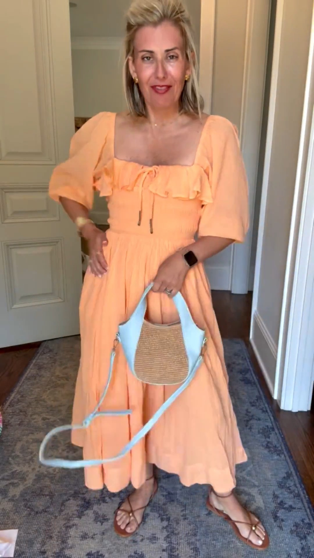 This color way is gorgeous & the puff sleeves & details are such a yes. I’m wearing xs dress and 8 sandal tts.

#LTKdayinmylife #LTKSeasonal #LTKOver40