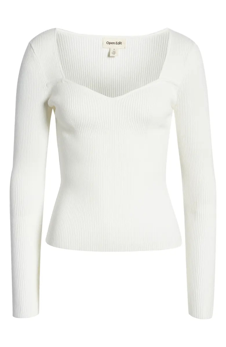 Open Edit Sweetheart Neck Rib Top | Nordstrom | Nordstrom