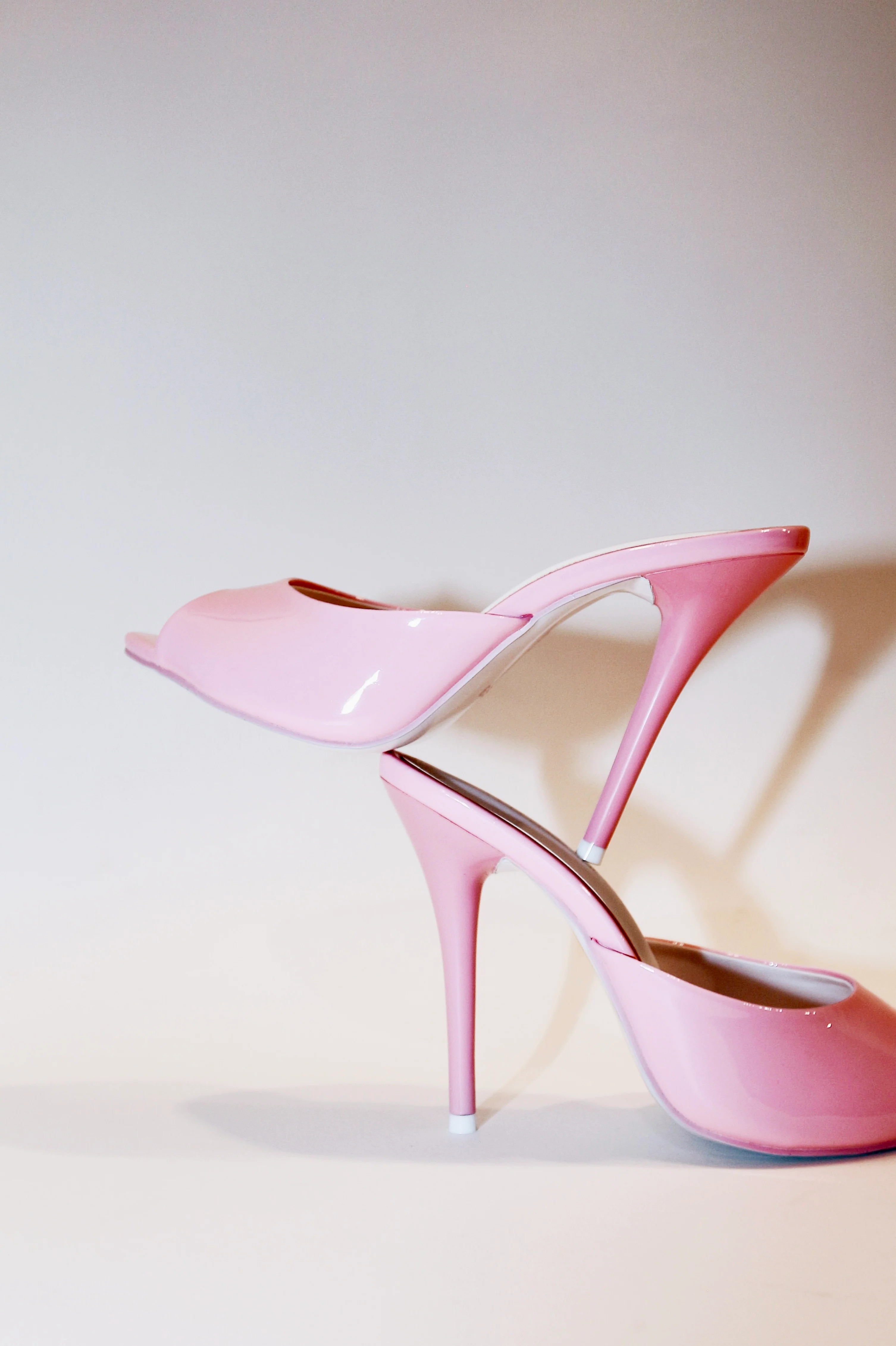 Ford Pink Patent Vegan Leather Open Toe Mules | CULT OF COQUETTE