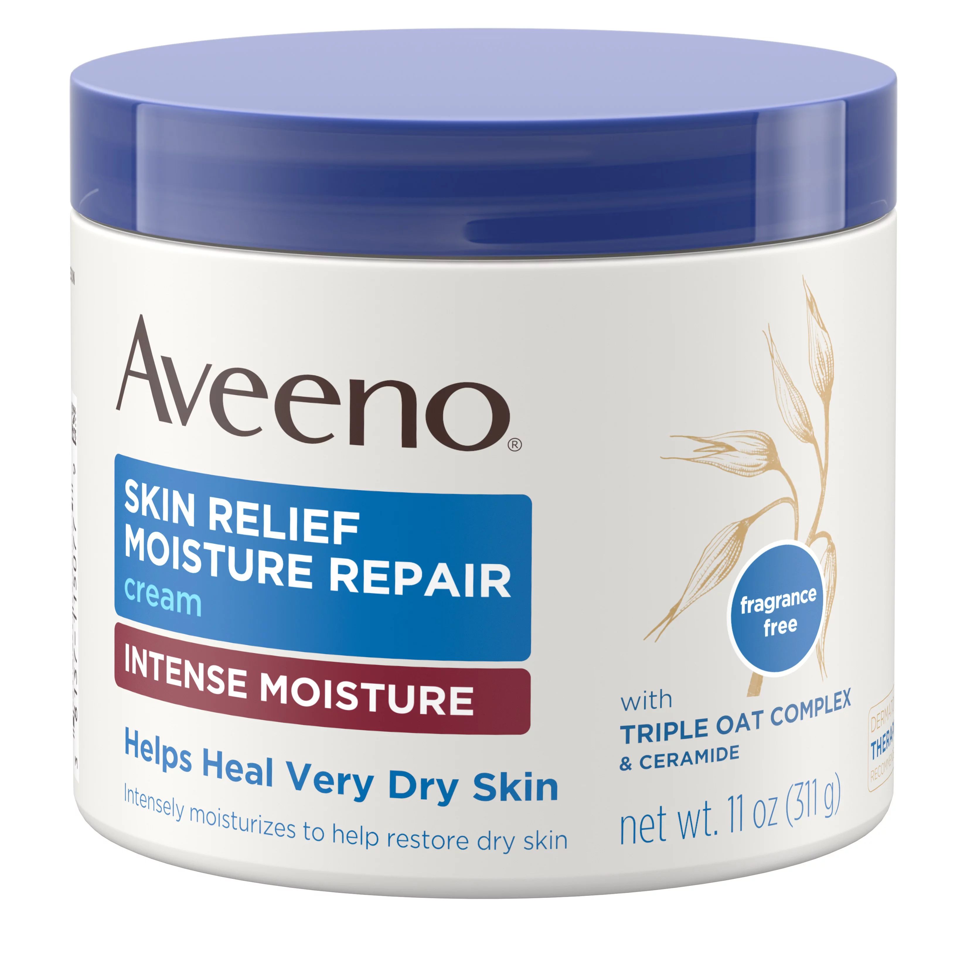 Aveeno Skin Relief Intense Moisturizing Cream, Extra-Dry Skin, 11 oz | Walmart (US)