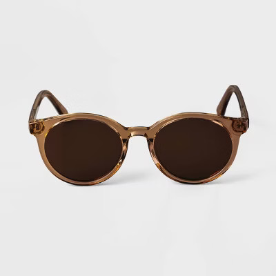 Women's Acetate Round Sunglasses - A New Day™ Brown | Target