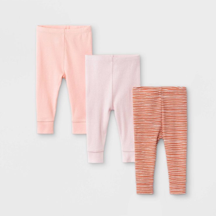 Baby Girls' 3pk Earth & Sky Pull-On Pants - Cloud Island™ Pink | Target