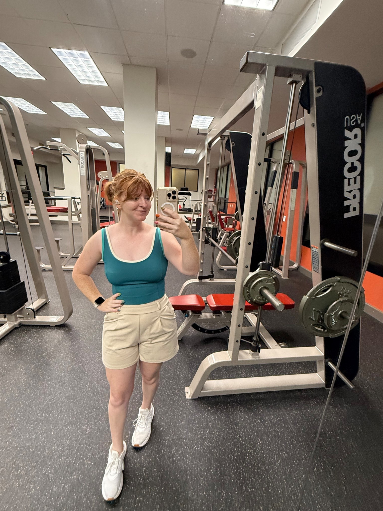 Gym fit for a push day at the gym, wearing these shorts in size small from Amazon 

#LTKActive #LTKFindsUnder100 #LTKPetite