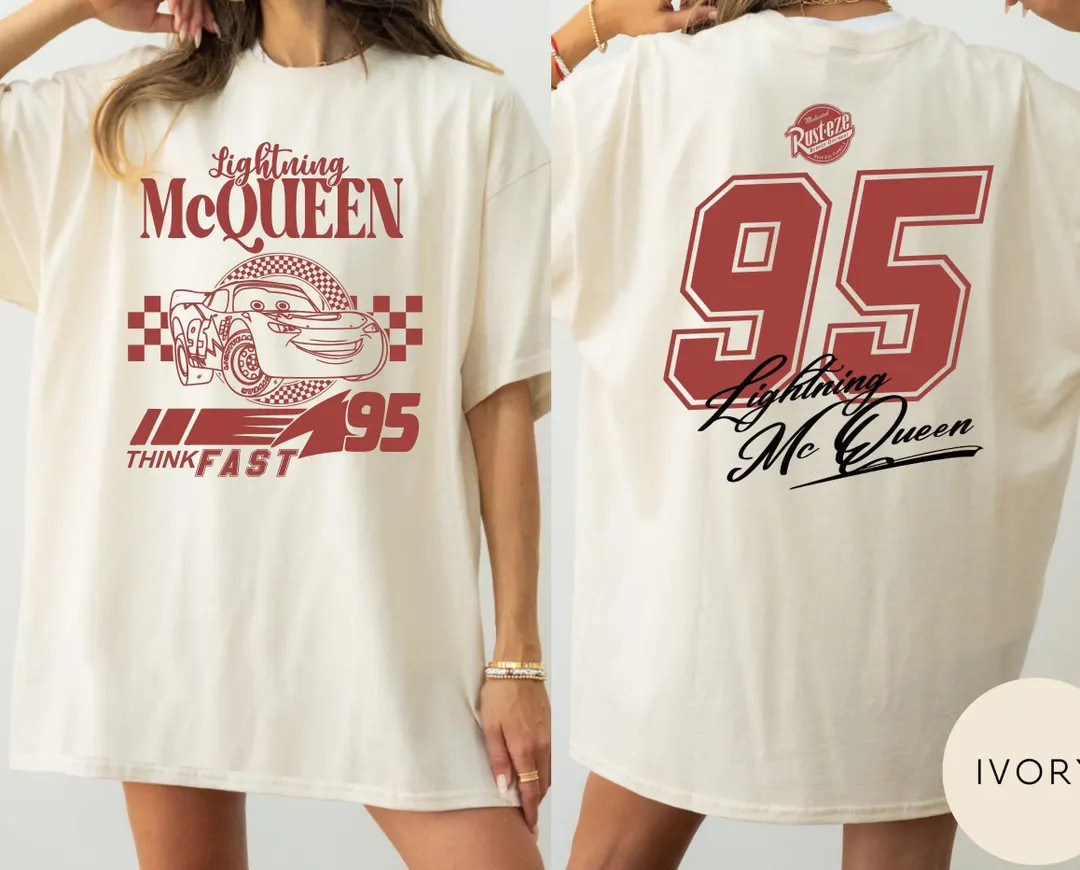 Comfort Colors Two Sided Vintage Lightning Mcqueen Shirt | Radiator Springs Tee | Rusteze Cars Sh... | Etsy (US)