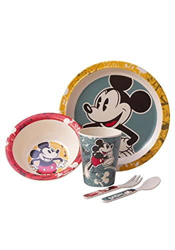 Disney Dancing Mickey 5 pc Bamboo Fibre Kids Set | Amazon (US)