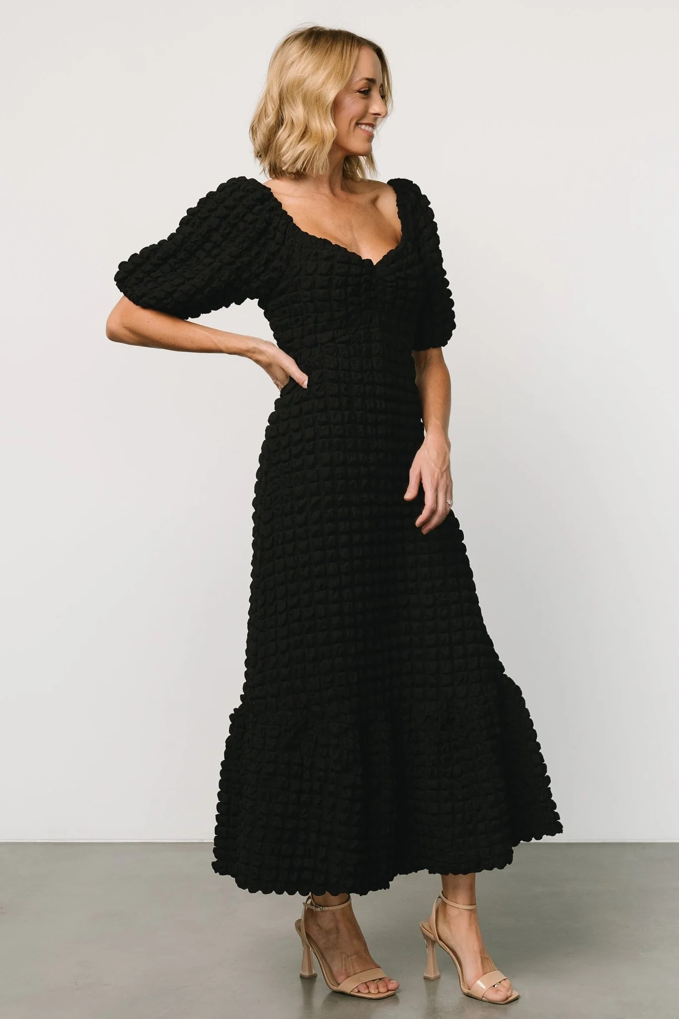 Therese Textured Dress | Black | Baltic Born
