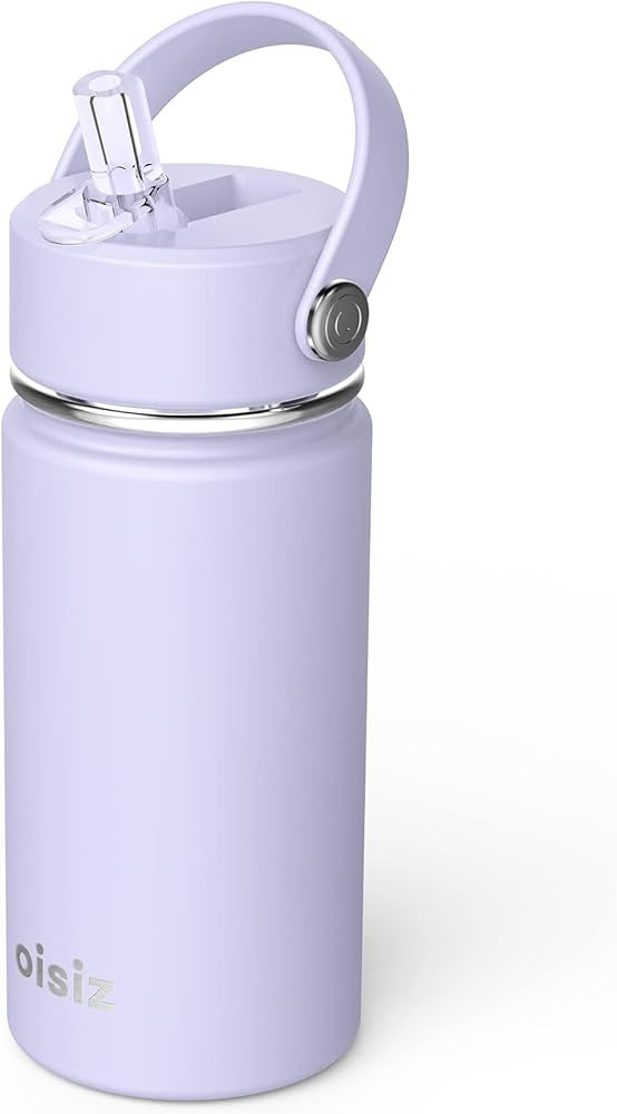 Oisiz Kids Water Bottle with Straw Lid 14oz, Vacuum Insulated 316 Stainless Steel Water Bottles f... | Amazon (US)
