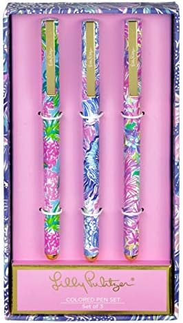 Lilly Pulitzer Colored Pen Set of 3, Includes Pink/Blue/Green Ink, Shade Seekers (Assorted) | Amazon (US)