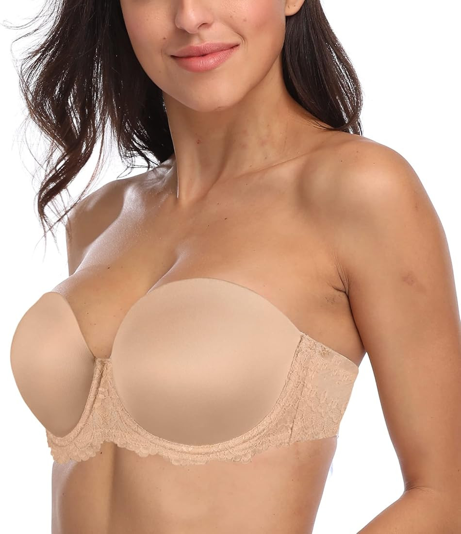 Women's Full Figure Strapless Bra Multiway Coverage Underwire Plus Size Bras | Amazon (US)