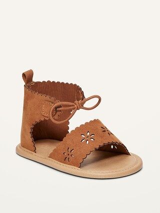 Faux-Suede Scallop-Trim Gladiator Sandals for Baby | Old Navy (US)
